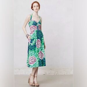 Moulinette Soeurs Rosamund Silk Floral Midi Dress Anthropologie 4